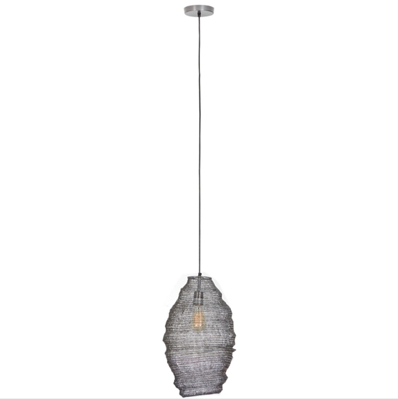 DecMode Industrial One Bulb Metal Beehive Lantern Pendant - Picture 1 of 7